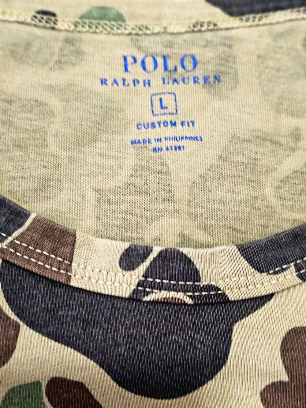 Polo by Ralph Lauren Green Brown Tan Camo Crewneck Tee